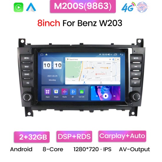 Mercedes Benz W203 C200 W463 Sprinter CLK W209 B200 Android Head Unit with free wireless Apple Car Play