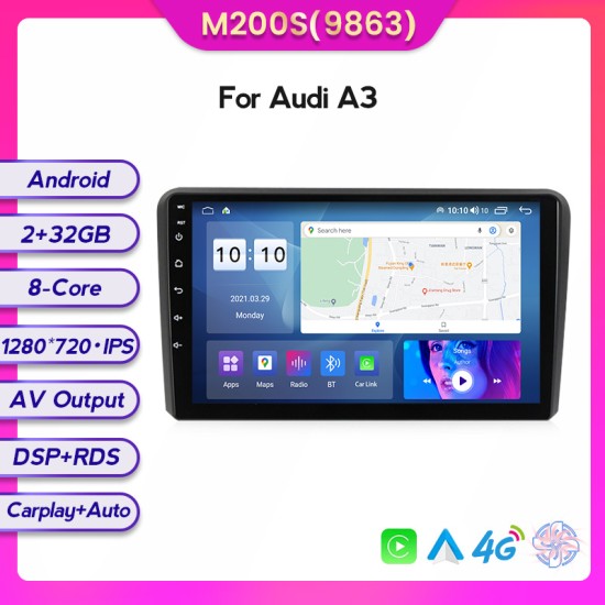 Audi A3 8P S3 2003-2012 RS3 Android Head Unit with free wireless Apple Car Play