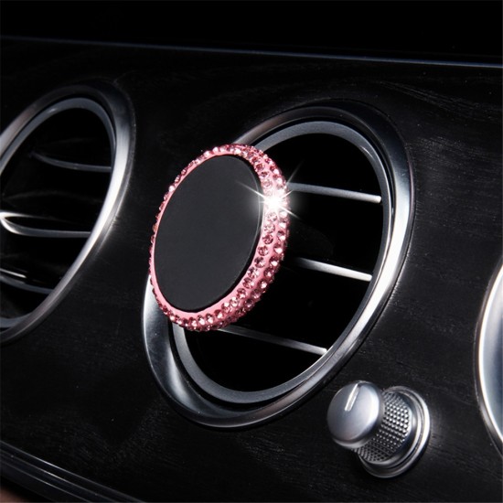 Car Diamond Magnetic Air Outlet Mobile Phone Holder(Pink)