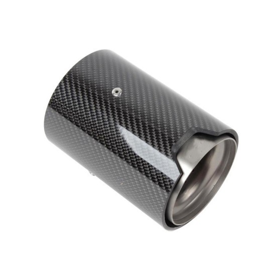 Car Modified Glossy Surface Exhaust Pipe Carbon Fiber Tail Throatfor BMW M2 / M3 / M4 / M5, 73mm