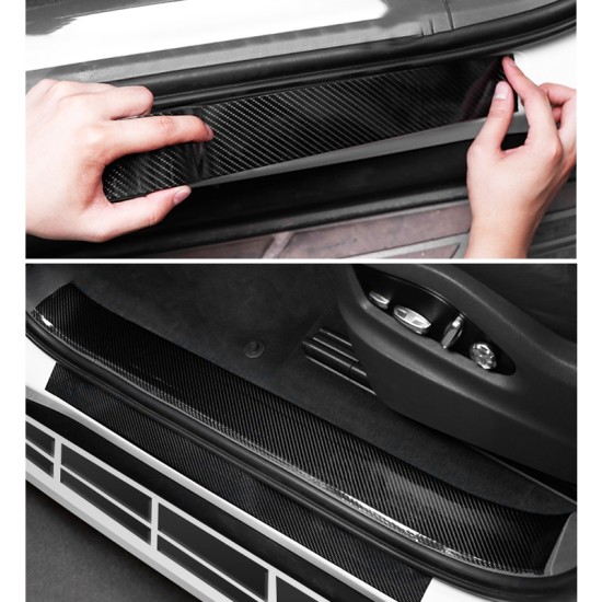 Universal Car Carbon Fiber Door Anti-collision Strip Protection Guards Trims Stickers Tape, Size:7cm x 3m
