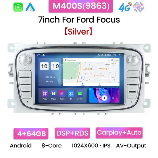 Ford Focus Mondeo C-MAX S-MAX Galaxy II Kuga Android Head Unit with free wireless Apple Car Play