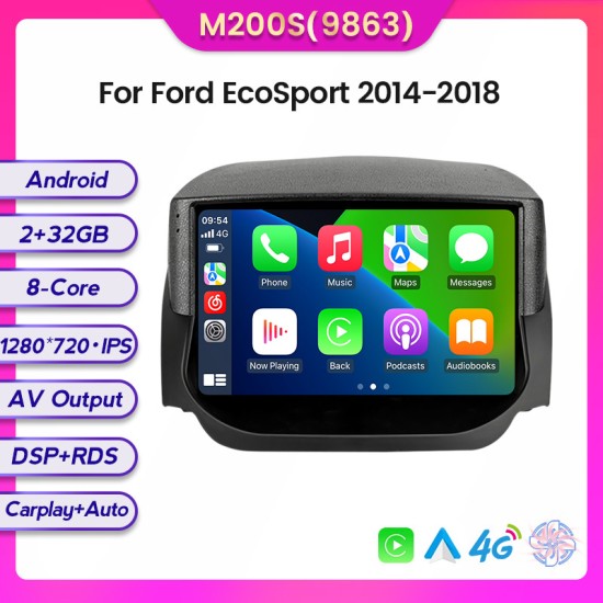 Ford EcoSport 2013-2017 Android Head Unit with free wireless Apple Car Play