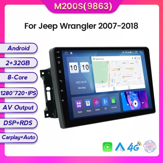 Jeep Compass/Commander/Grand Cherokee/Wrangler/Liberty Android Head Unit with free wireless Apple Car Play