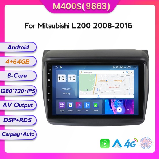 Mitsubishi L200 2008-2016 Android Head Unit with free wireless Apple Car Play