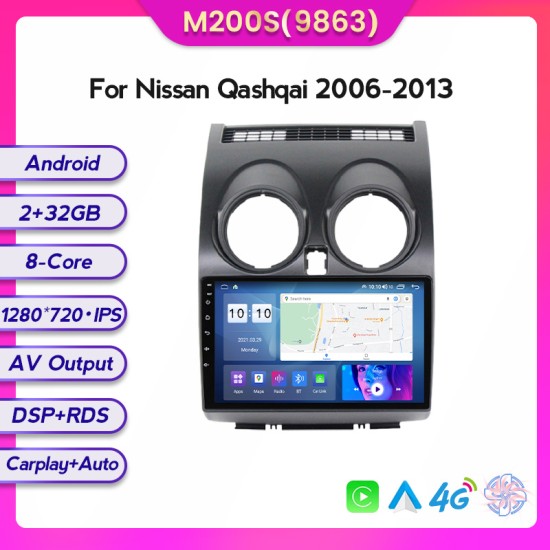 Nissan Qashqai 1 J10 2006-2014 Android Head Unit with free wireless Apple Car Play