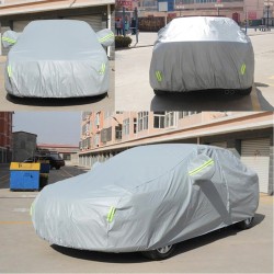 PEVA Anti-Dust Waterproof Sunproof Sedan Car Cover with Warning Strips, Fits Cars up to 5.1m(199 inch) in Length