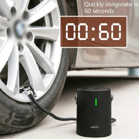 YANTU A05 Car Electric Mini Portable Tire Air Pump, Style: Wired Digital Display Black