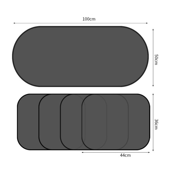 Non-Porous Suction Cup Car Mesh Sunshade(Black Rear Block+Black Side Block x 4)