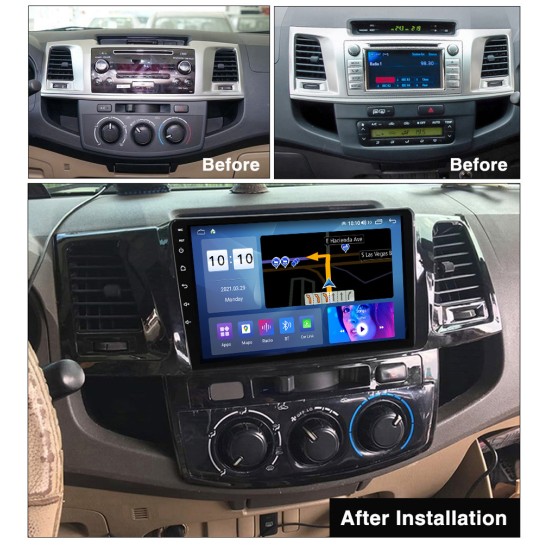 Toyota Fortuner Hilux 2004-2014  Android Head Unit with free wireless Apple Car Play