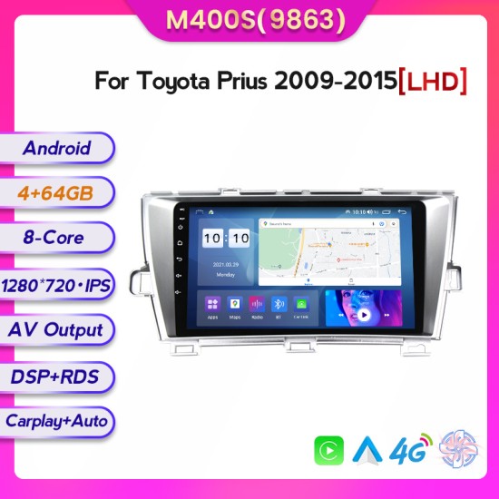 Toyota Prius 2009 - 2015  Android Head Unit with free wireless Apple Car Play