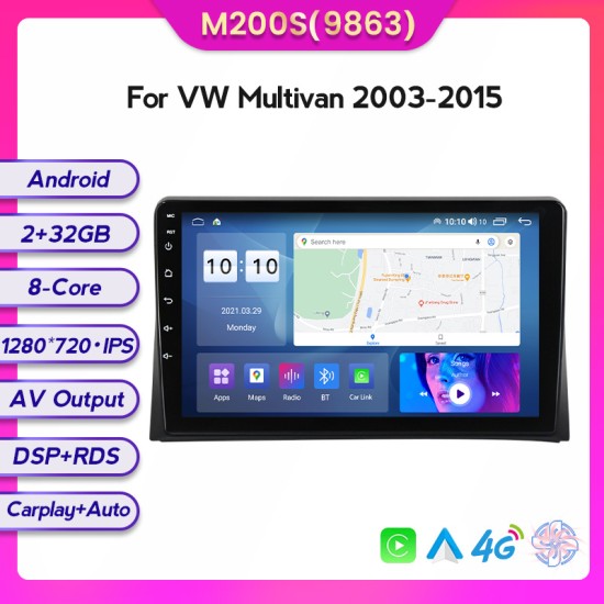 Volkswagen Multivan T5 2003-2015 Android Head Unit with free wireless Apple Car Play